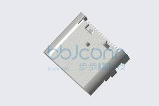 步步精-TYPE-C 16P 母座 L=7.60  CH1.90 垫高0.3 板上四脚插 SMT