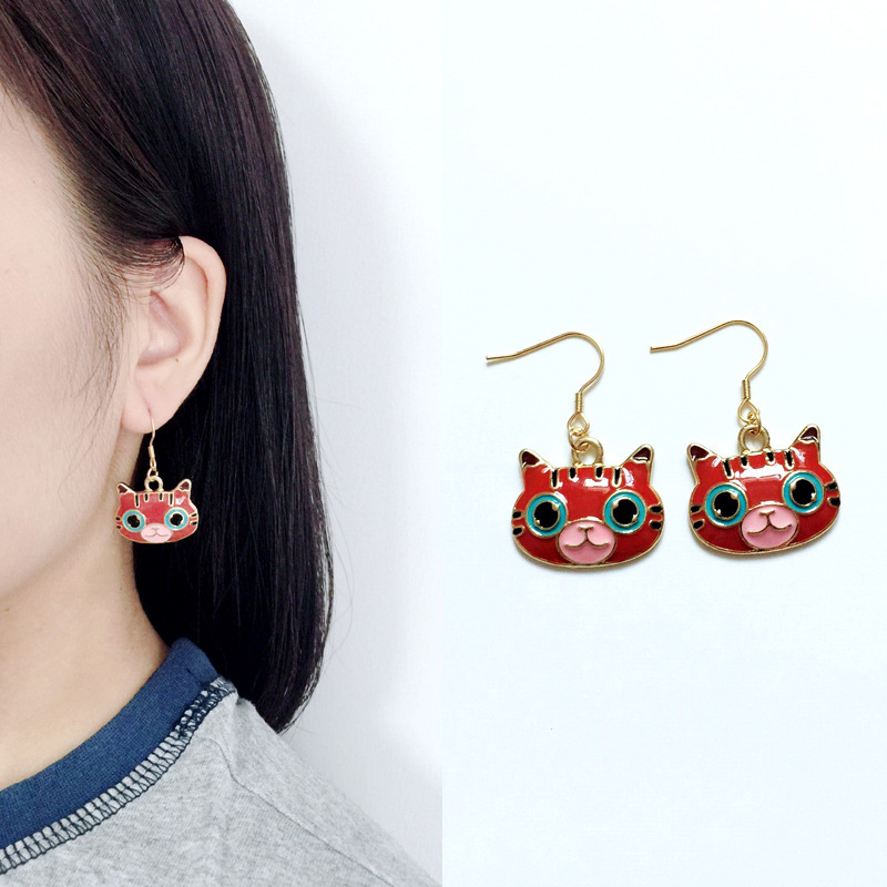 Fashion Cat Alloy Enamel Women's Drop Earrings 1 Pair display picture 14