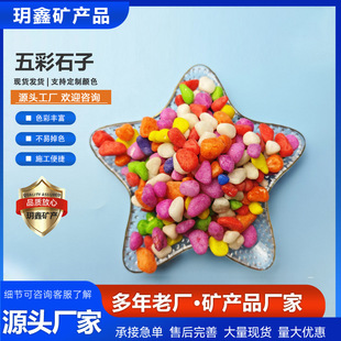 Colorful Pebbles, Small Colored Pebbles, Fish Tank Landscaping Pebbles, Ready-Made Succulent Paving, Kidsren's Entertainment Dyed Permeable Pebbles