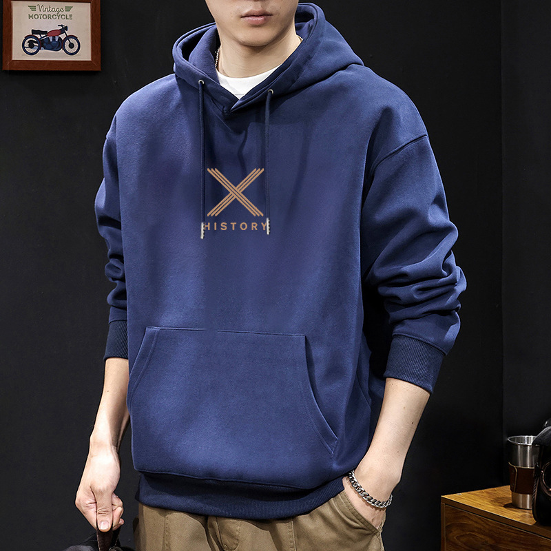 Suéter hombre encapuchado primavera y otoño estilo americano pesado pesado invierno más chaqueta de terciopelo nuevo abrigo de hombre de otoño