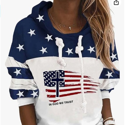 Amazon Shopee Foreign Trade Supply Sweatshirt for Women, Heat Transfer 3D Flag Hoodie, Comfortable Women's Jacket, Hot Sale