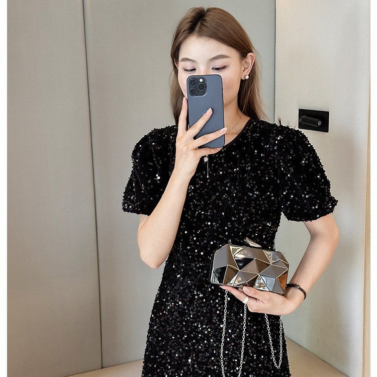 Nueva bolsa de cena acrílica transfronteriza para damas, caja brillante, bolsa de mano de fiesta, bolsa de cena de lujo ligera