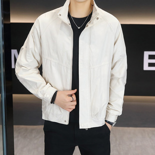 Spring new men's stand collar tooling fashion casual handsome simple all-match jacket coat men's top