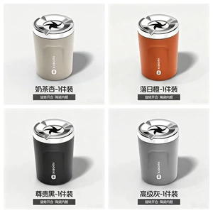 New model of universal car ashtray with ceramic interior, high-end, stylish, and creative with a rotating lid to prevent ash from flying