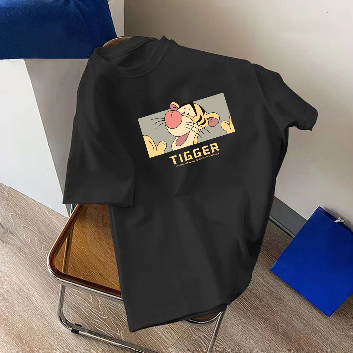 Ice Silk mujer manga corta Camiseta pareja mismo oso fresa nuevo ins cuello redondo Camiseta versátil casual Top ropa image 9