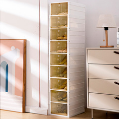 Installation-free shoe box gap shoe storage box transparent AJ boots foldable shoe cabinet living room plastic shoe storage