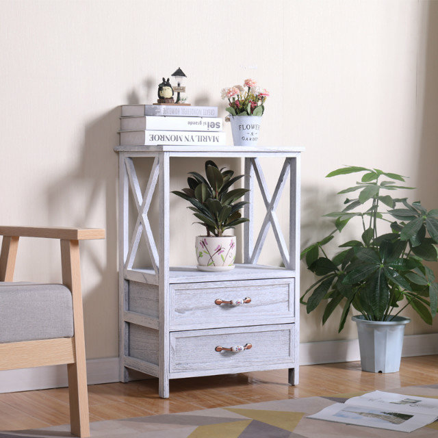 复古收纳柜子儿童储物柜简约实木置物架斗柜美式床头柜小欧式边柜