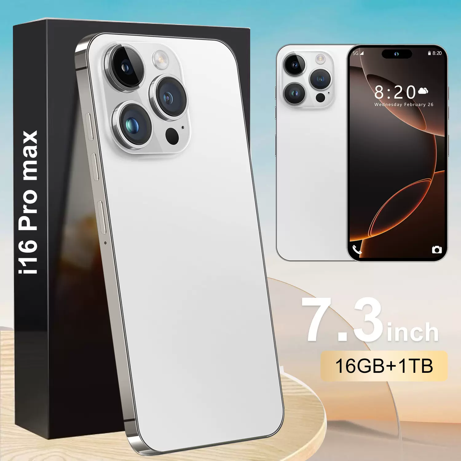 热销I16 Pro Max跨境手机16+1T真灵动岛7.3寸安卓8.1美客多OZON批