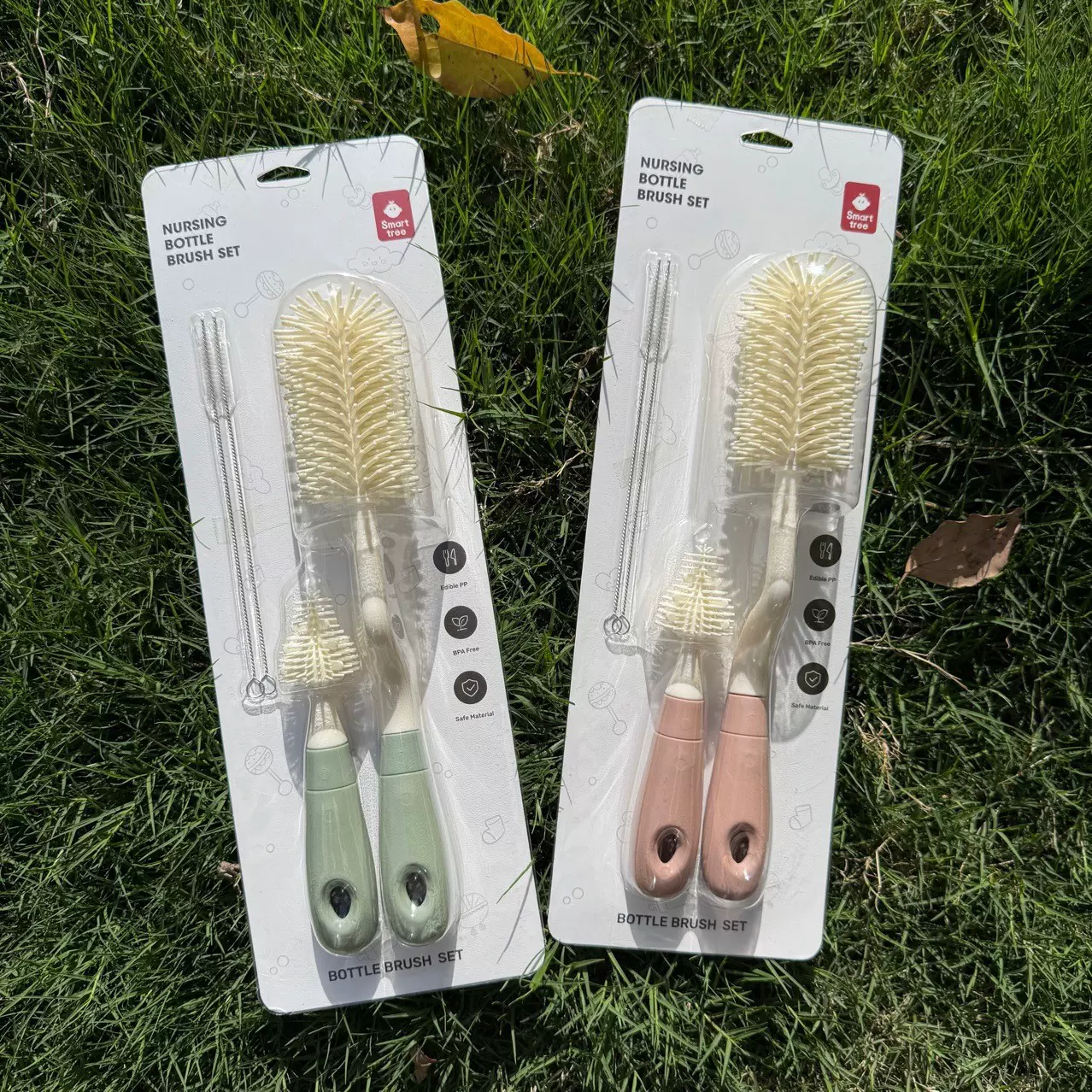 婴幼儿奶瓶刷硅胶360度旋转奶嘴清洁刷厂家直销吸塑包装