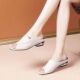 Foreign Trade Large Size Sandals Women's Thick Heel Summer New Soft Leather Sandals and Slippers Outwear Fashion Cross-Border Half-Slip Women's Shoes