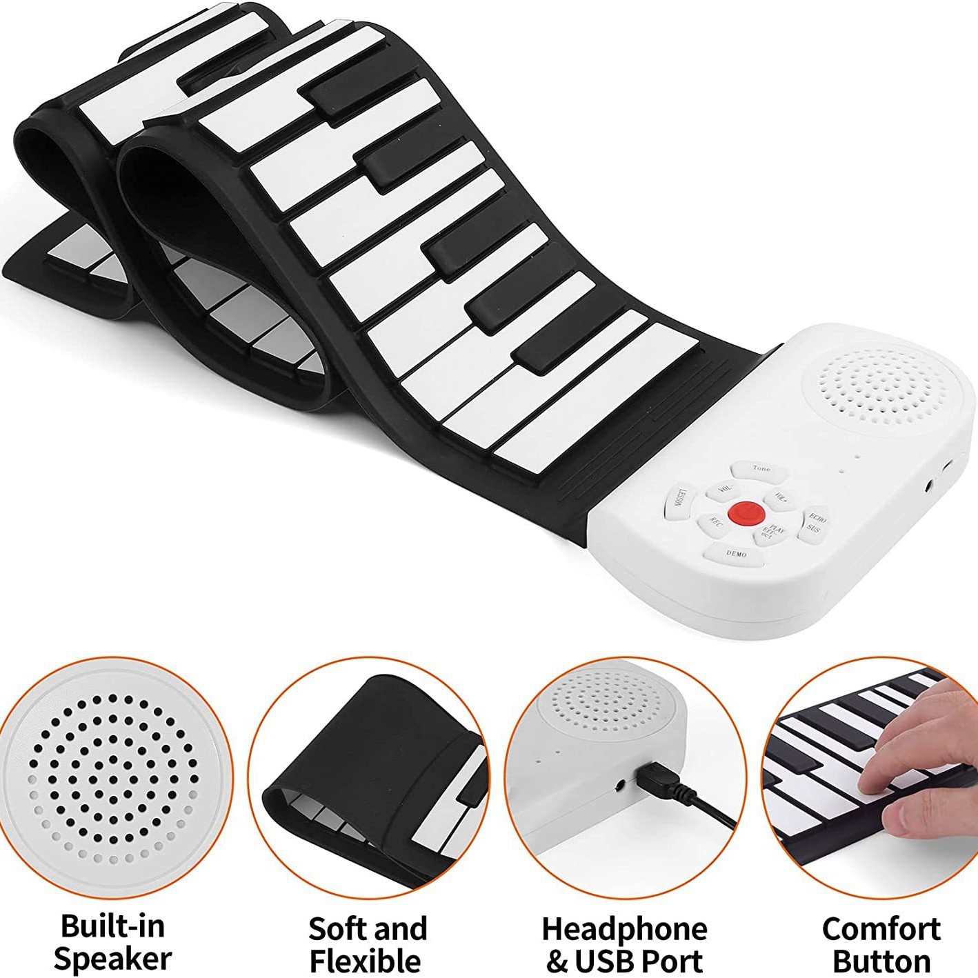 Black and white keys+built -in lithium batteries