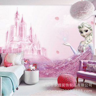 Whole House Customized Frozen Wall Covering Pink Castle Mural Princess Kidsren's Room Wall Covering Tv Background Wall Wallpaper