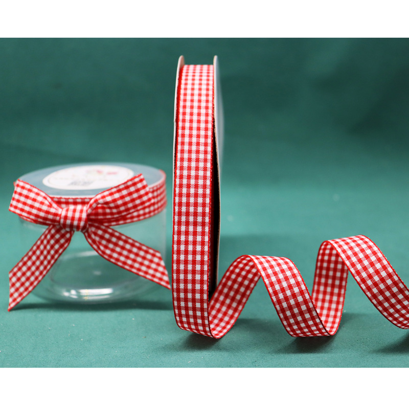 Pastoral estilo Plaid cinta de la torta de la cinta hecha a mano DIY material accesorios para el cabello cinta flor caja de regalo cinta de embalaje