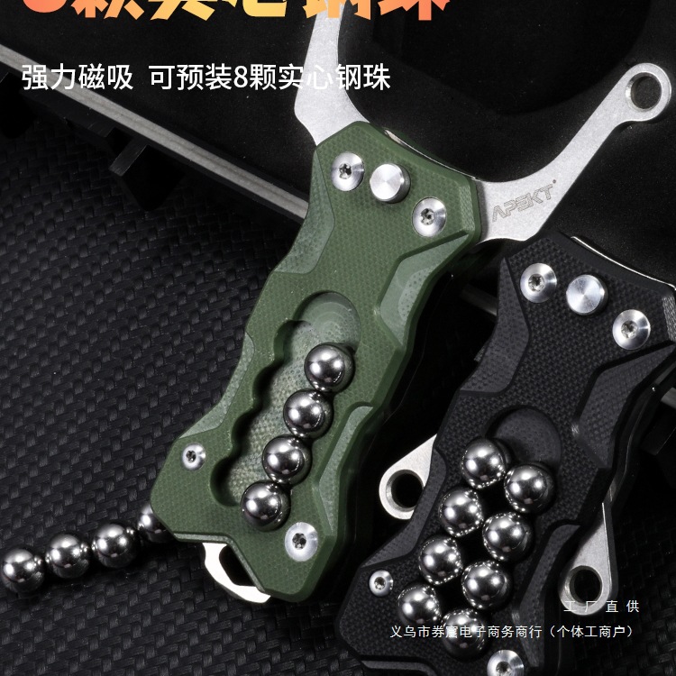 新款弹弓高精度不锈钢扁皮弹工户外刀具折叠刀随身防身小刀水果刀