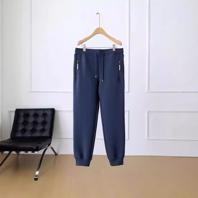 24 Early Autumn New Big V Nanyou High-setting Pearl Casual Pants Men's Zipper Technology Space Cotton Fashion Jogging Pants