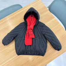 跨境2025秋冬新款童装羽绒服中大童花型连帽男童宽松短款外套女童