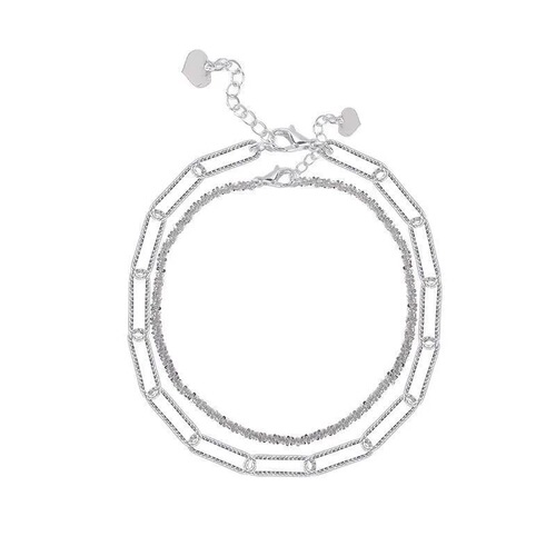 Layered crystal shimmering bracelet for women, versatile and elegant, minimalist temperament, cold wind style, stackable starry bracelet