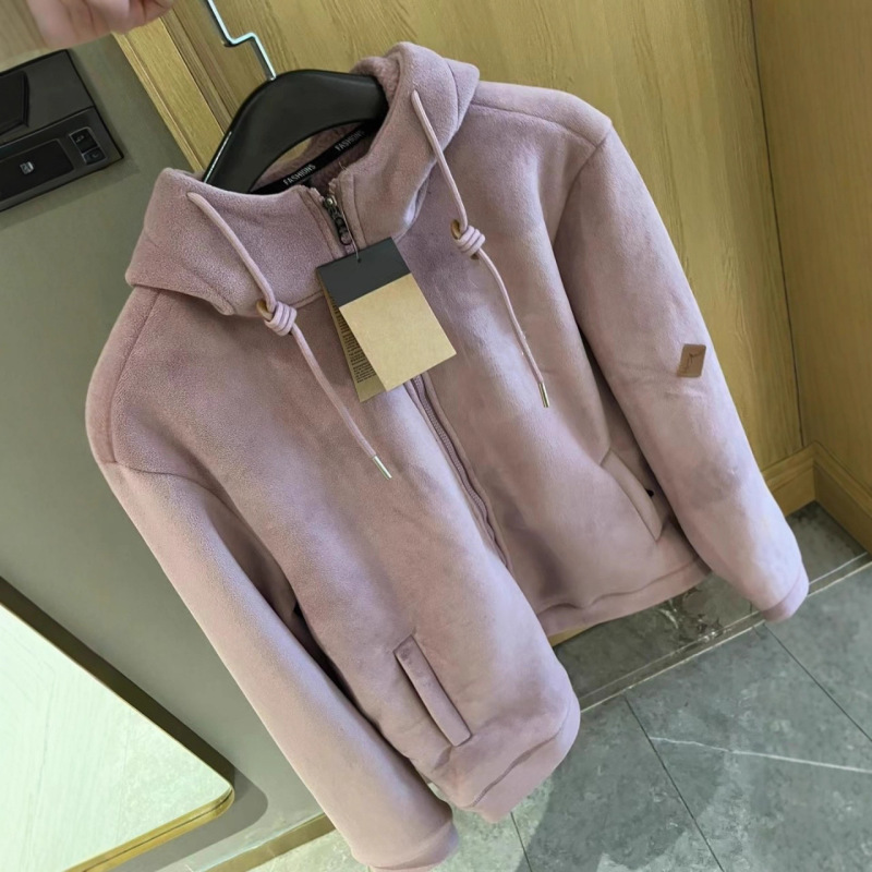 bh6156秋冬男女情侣款加厚北方面羊羔绒摇粒绒御寒连帽卫衣外套|undefined