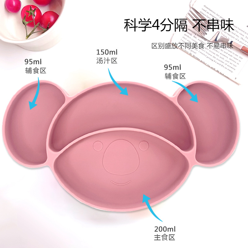 Nuevos productos transfronterizos para niños suplementarios de silicona platos de comedor cuchara de tenedor baudero ocho piezas conjuntos a prueba de caídas mangar suministros para madre y bebé