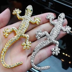 金属ダイヤモンドヤモリ車のステッカー 3D 立体ステッカークリエイティブ車のテールラベル装飾安全用品ボディスクラッチステッカー