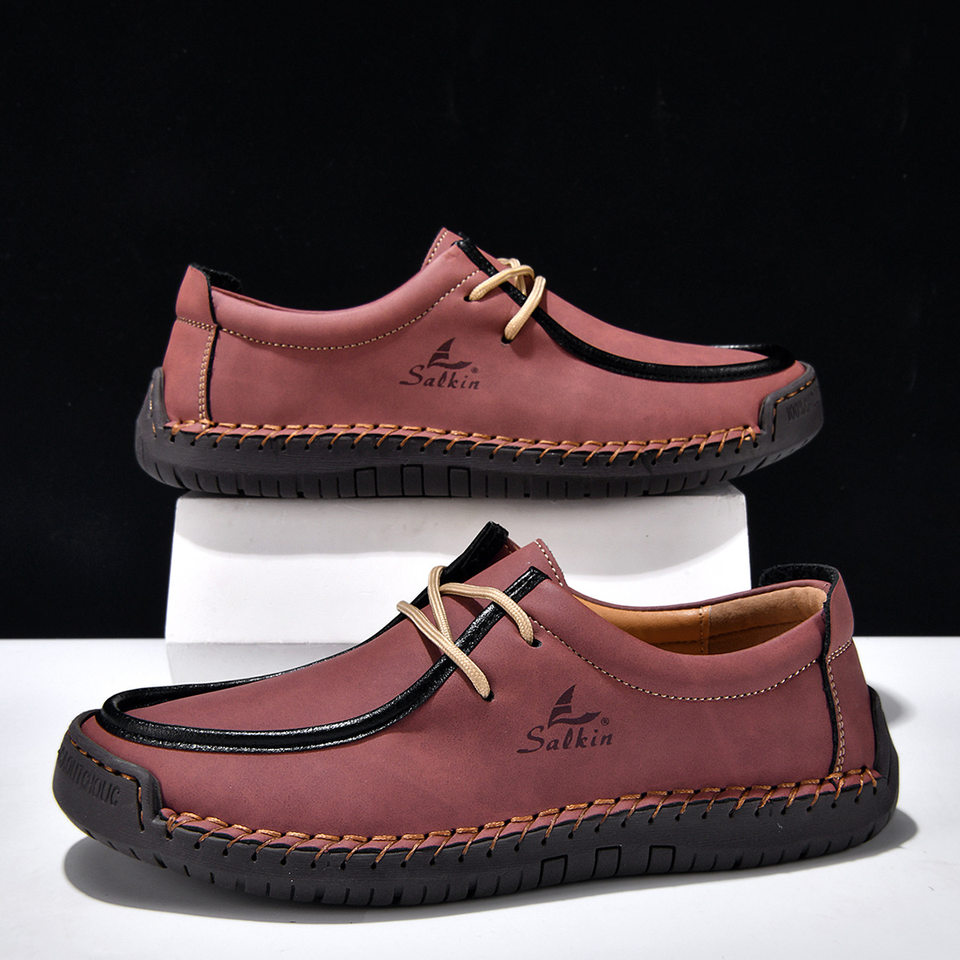Giày lười unisex cỡ lớn 48, mũi tròn, mặt vải lanh, đế bằng gót thấp, dây buộc phía trước — 2801 Vàng kim, 2801 Xanh lá cây táo, 2801 Xanh đậm, 2801 màu xanh chi tiết 15