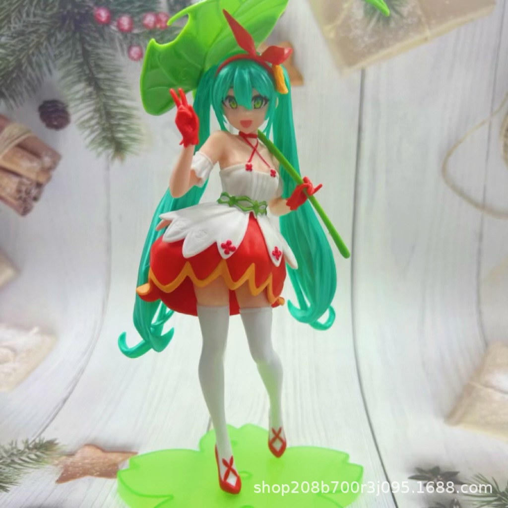 Figura de Hatsune Miku, Conejita de Pelo Largo, Chica Bonita Bidimensional, Decoración de Escritorio, Modelo Mini
