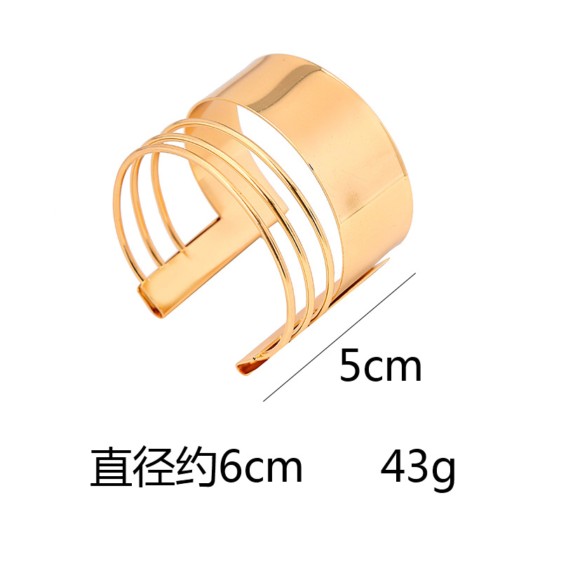 fashion personality metal bracelet punk street shooting open bracelet hollow simple jewelry