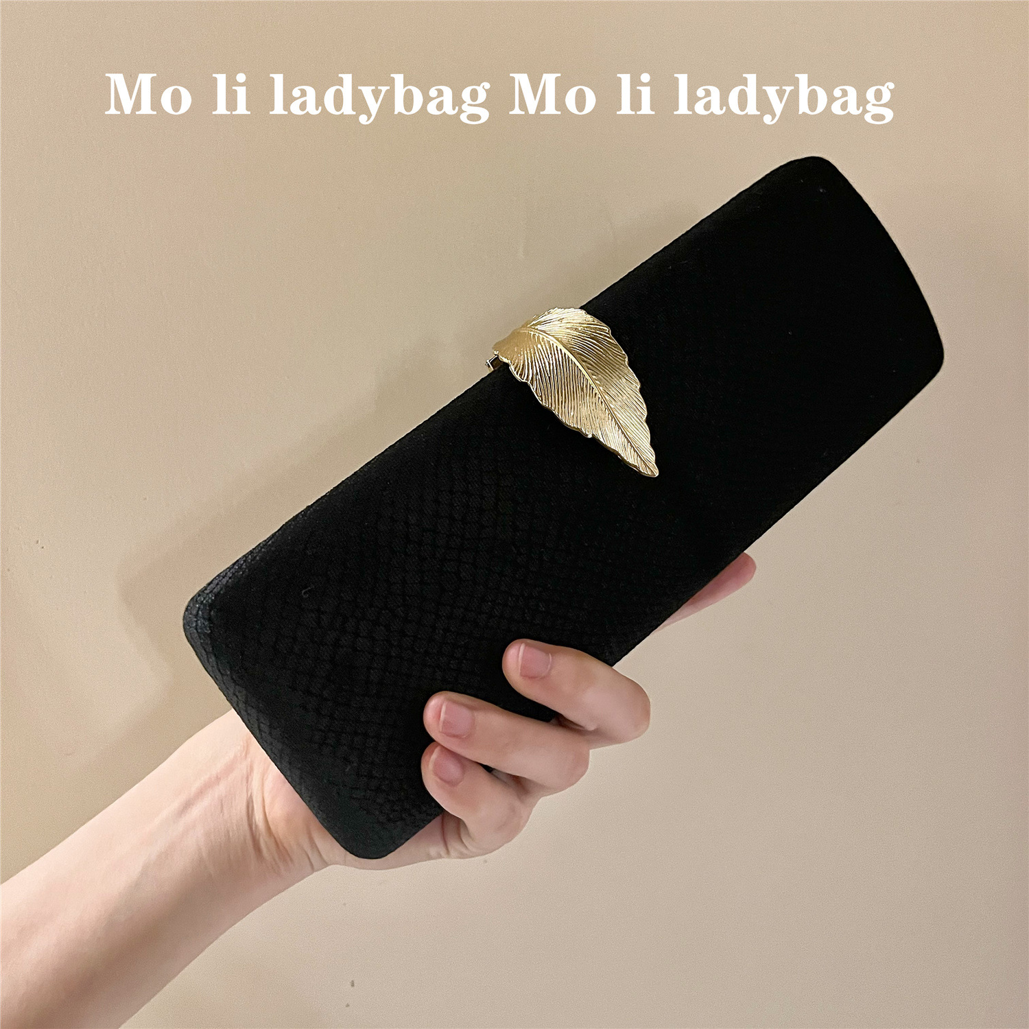 Luxury Gold Leaf Elegant Evening Clutch Bag For Women, Formal Party Bag For Evening Gowns And Qipao