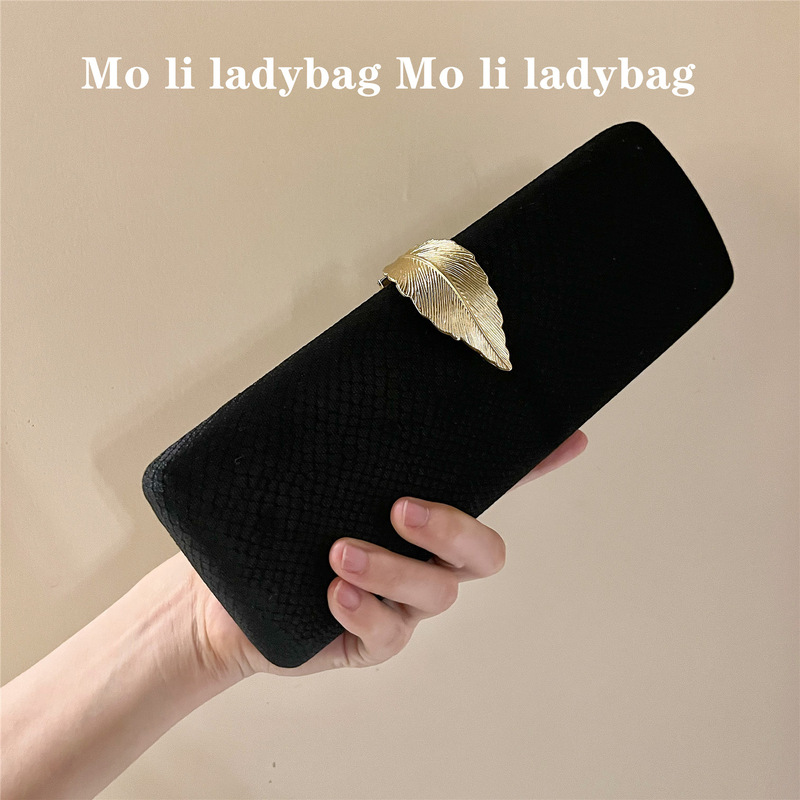 Celebrity High-class Sense Gold Leaf Elegant Dinner Clutch Bag Women's Banquet Evening Dress Bag Cheongsam Matching Evening Dress Bag