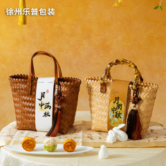 中秋节手提藤篮包装盒礼盒月饼盒空盒商务礼藤编篮送礼节日礼盒