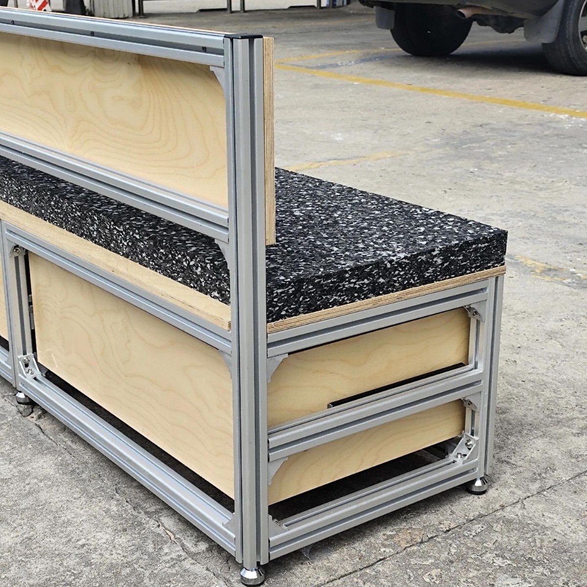 Aluminio, perfil de aleación de aluminio diy, tablero de abedul, taburete de viento industrial, muebles, sillas de aleación de aluminio