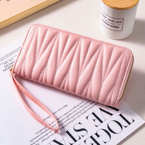 Macaron Embroidered Wallet for Women, Short and Long, European and American Lightweight Luxury Chanel Style Handbag Zipper Lady Cross-border Wallet