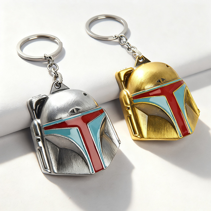 Star Wars bobbaffet casco llavero de aleación bolsos de automóviles llavero colgante