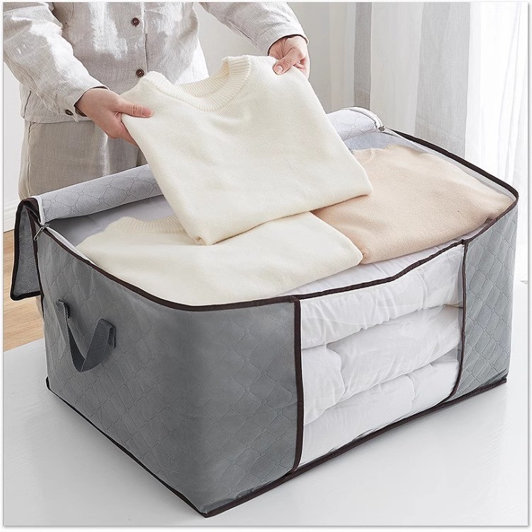 Clothes Storage Bag Organizer Quilt Storage Bag Clothing Packing Fabric Moisture-Proof Household Manufacturer Ready Stock