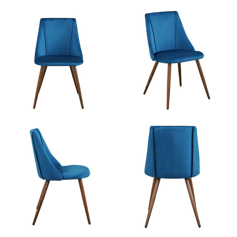 Silla de comedor de terciopelo exportada silla de comedor de Amazon lujo ligero silla de comedor de madera de alto nivel