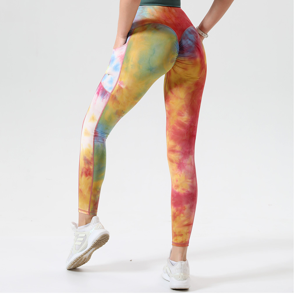 tight high-waist tie-dye high-elastic with pocket yoga pants nihaostyles wholesale clothing NSOUX85020