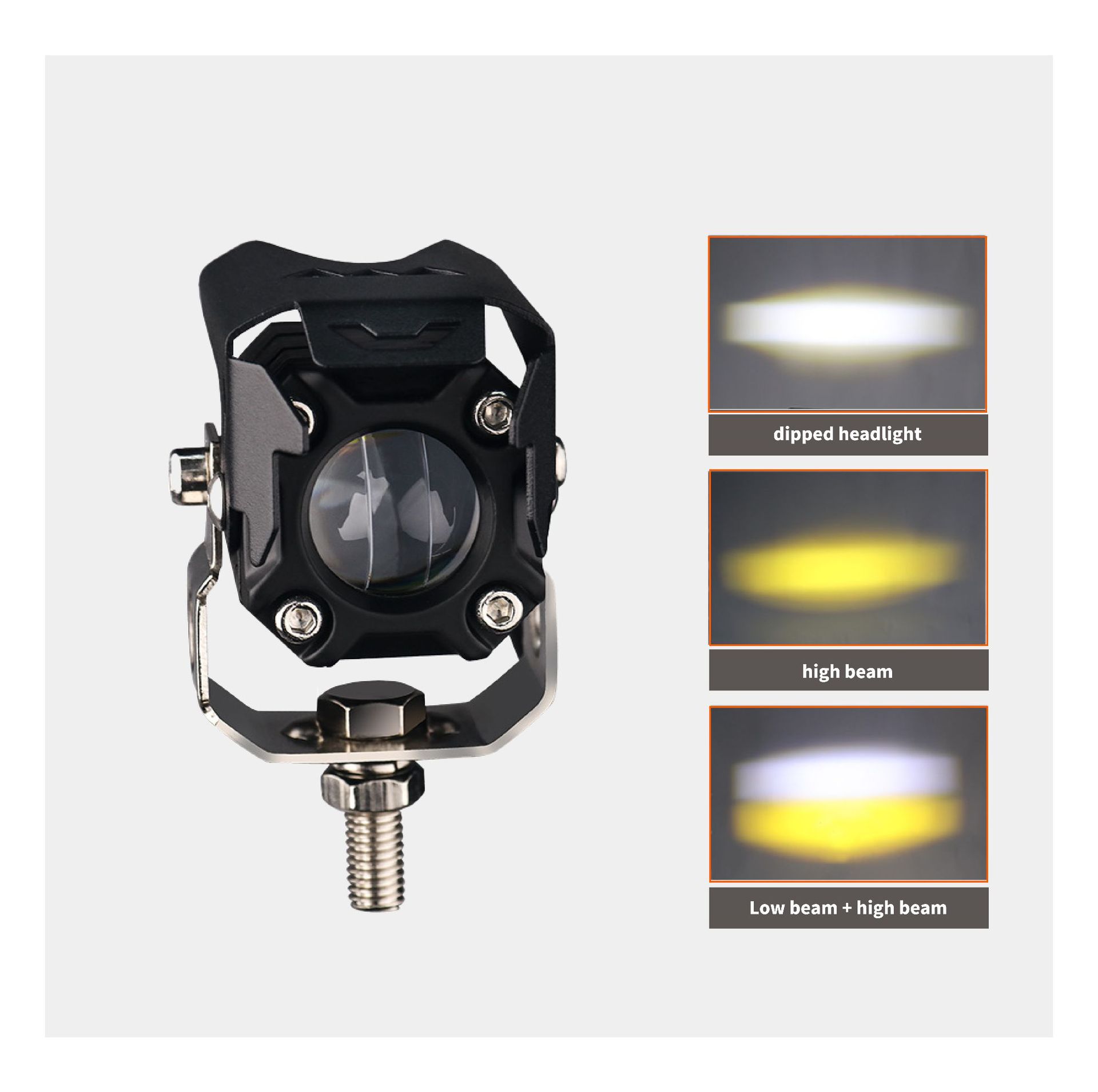Luz auxiliar de motocicleta U23led lámpara de trabajo vehículo eléctrico LED bicolor lente ultra brillante blanco amarillo faro universal image 7