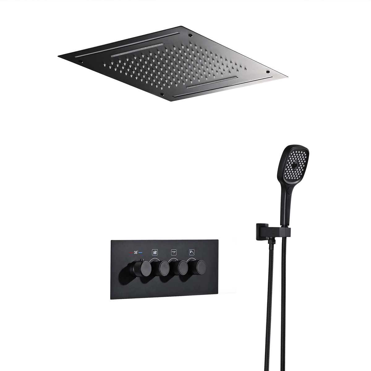 Transfronteriza dedicada a todo el cobre de acuerdo con la pared incrustada simple de la ingeniería de la villa de montaje oculto fabricante de ducha de temperatura constante