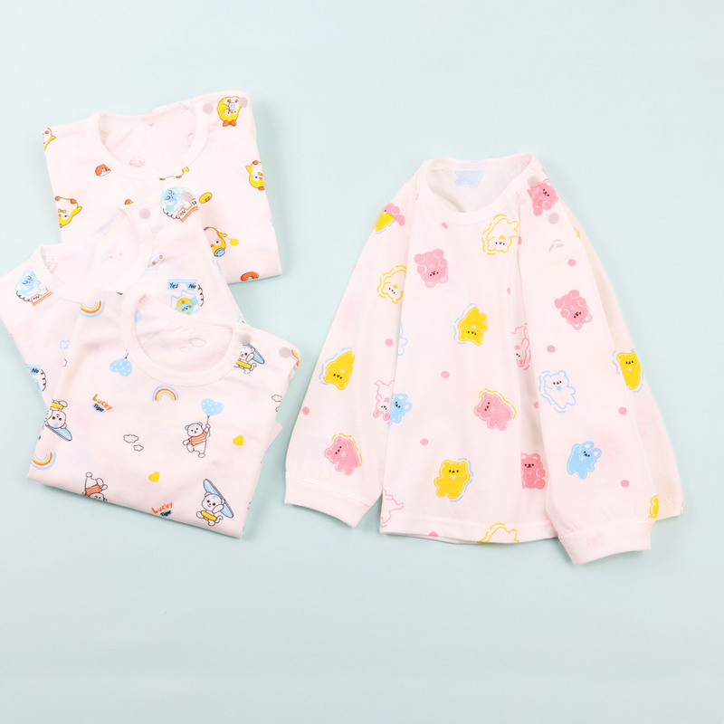 Children's Top Spring and Summer Thin Pure Cotton Baby Clothes Class A Home Spring and Autumn Base Clothes Baby Long Sleeve T-shirt