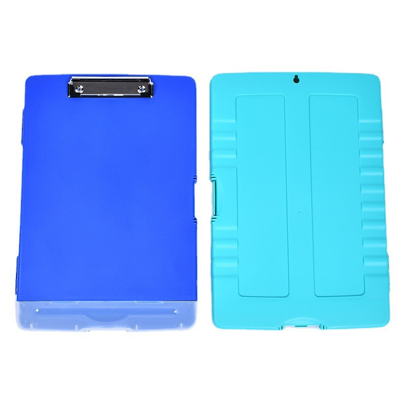 Carpeta a4 doble clip tablero de escritura tablero de alumno tablero de sujeción de papel de prueba caja de almacenamiento de materiales de aprendizaje artefacto de almacenamiento