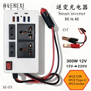 SI-05 Многофункциональный автомобильный инвертор 12 В 4 USB 2PD 220 Вт Автомобильный инвертор