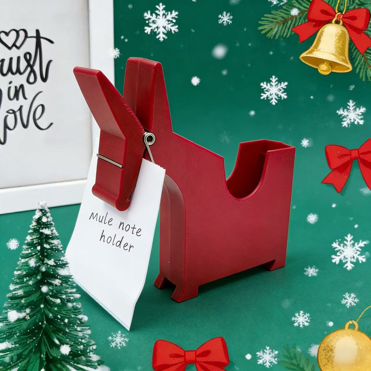 跨境塑料桌面Mulepost-it clip办公日用装饰便签夹骡子笔筒名片盒