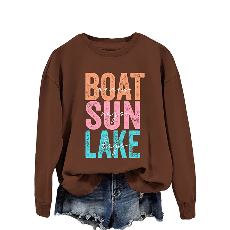 Amazon independent station fashion boat sun lake waves autumn and winter fashion new sweater women's all-match 5