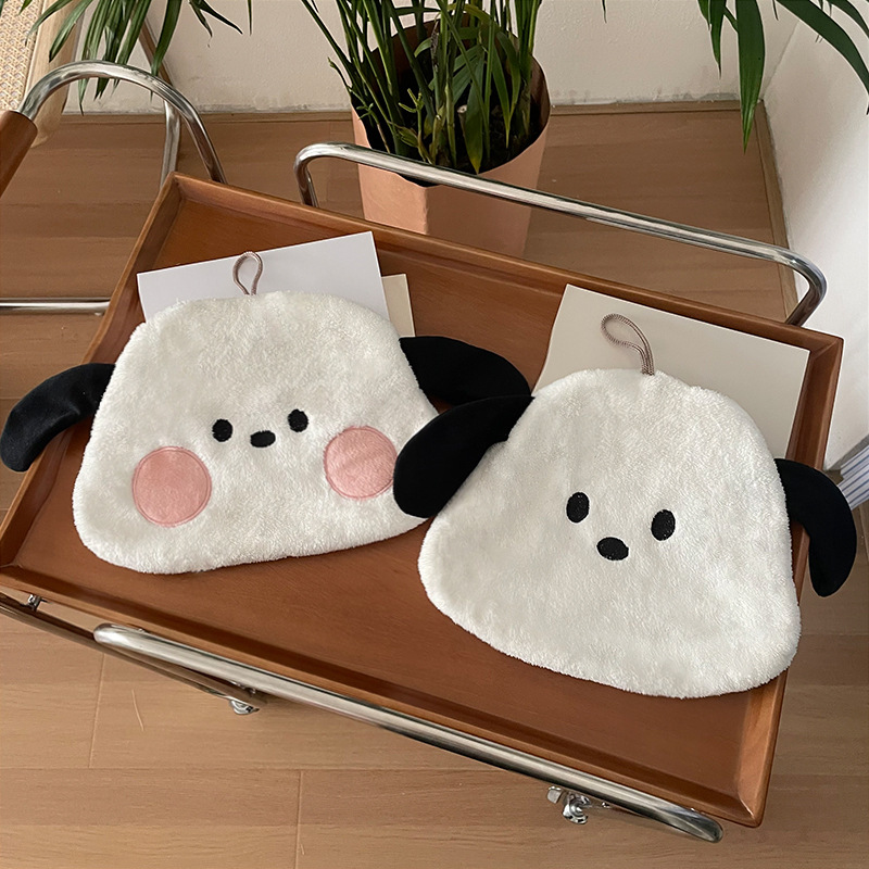 Hand towel cartoon Sanrio Pacha dog hanging cute rag coral velvet super absorbent panda hand towel