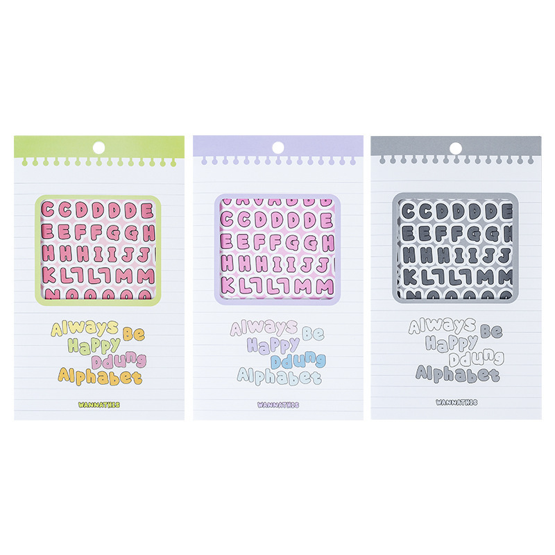 Corea del Sur wannahis lindo caramelo color inglés letras transparentes pegatinas mano cuenta Goo tarjeta DIY decorativo marcado pegatinas