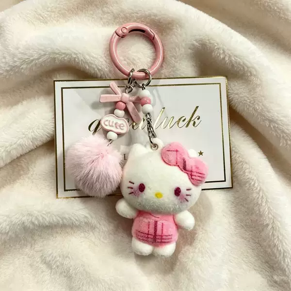 Cross-Border Retro Plaid Kitty Cute Cartoon Sweet Backpack Girl Bag Pendant Accessories Best Friend Gift