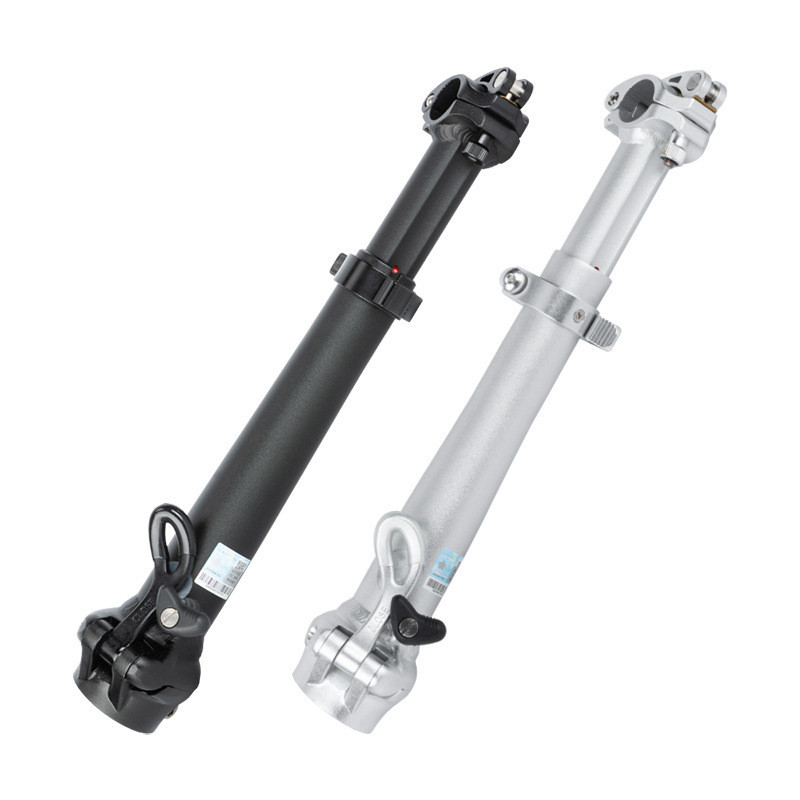 Dahon coche plegable tubo vertical aleación de aluminio de doble sección de ajuste telescópico incrustado de liberación rápida fija fila grande coche plegable tubo vertical