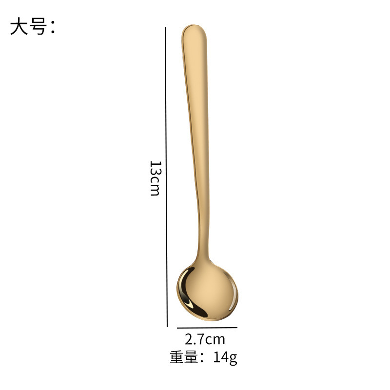 304ステンレス調味スプーン家庭用キッチン用スプーンコーヒーソース攪拌スプーン小型蜂蜜甘いアイスクリームスプーン|undefined