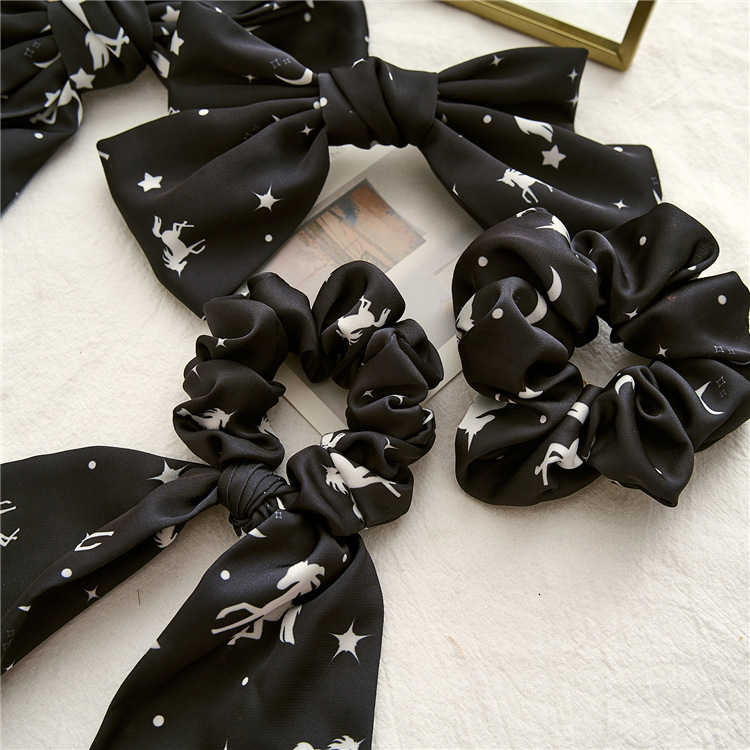 New Fashion Ribbon Bow Hair Scrunchies Hairpin Set display picture 9