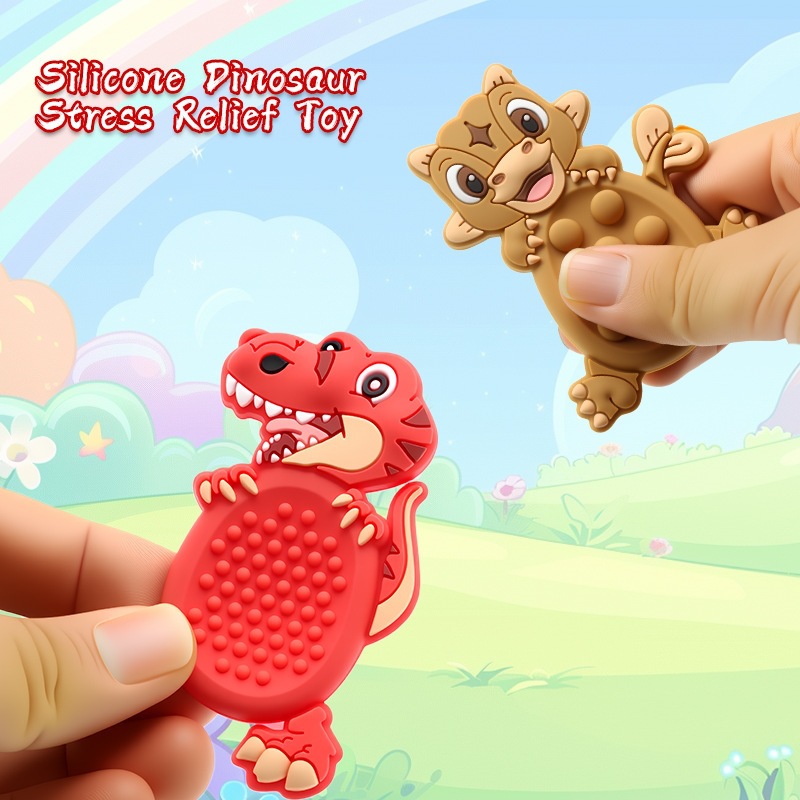 Nuevo producto transfronterizo dinosaurio de silicona juguetes de descompresión de los sentidos de los niños Piedra para aliviar la ansiedad de los niños pellizco pellizco